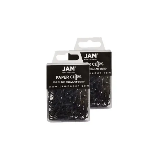 JAM Paper Colored Standard Paper Clips Small 1 Inch Black Paperclips 2183750A image {1}