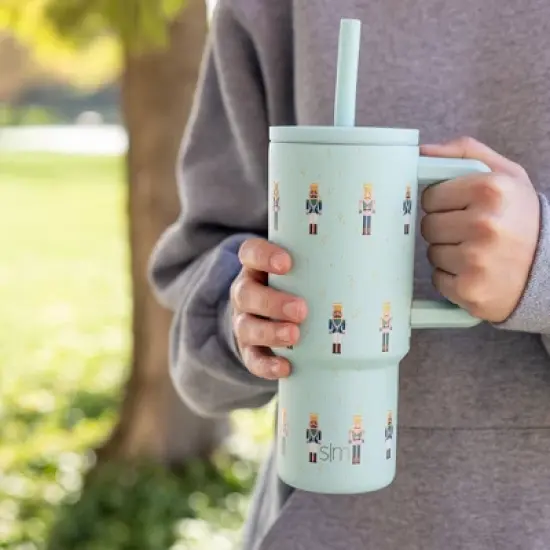 Simple Modern 24oz Trek Nutcracker Straw Tumbler: Stainless Steel, Dishwasher-Safe, Cold Beverages, All Ages, Blue image {3}