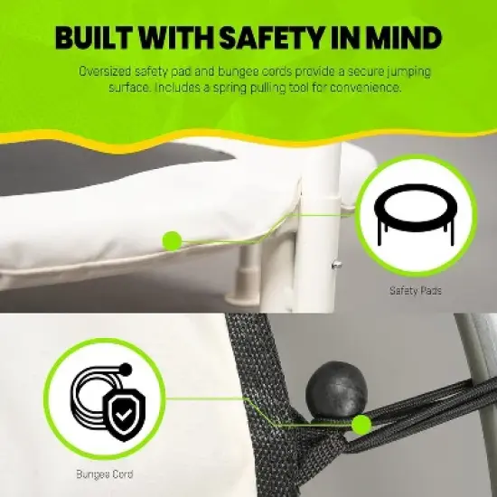 HomeStock 36 inch Indoor and Outdoor Toddler Trampoline with bungie cords, Powder Coated Rust Resistant, Perfect for Young Children image {7}