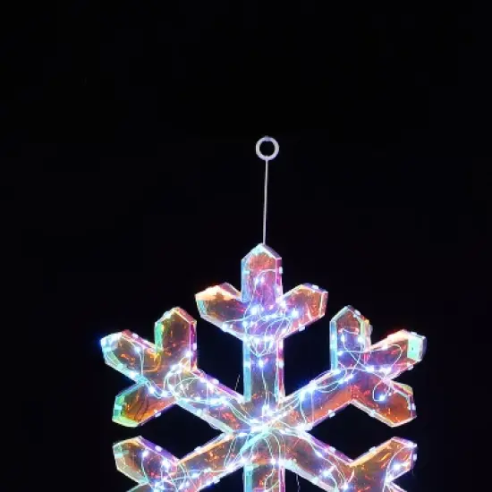 LuxenHome 3-Piece Snowflake Holiday Decoration Set with Battery-Operated Lights Clear image {6}