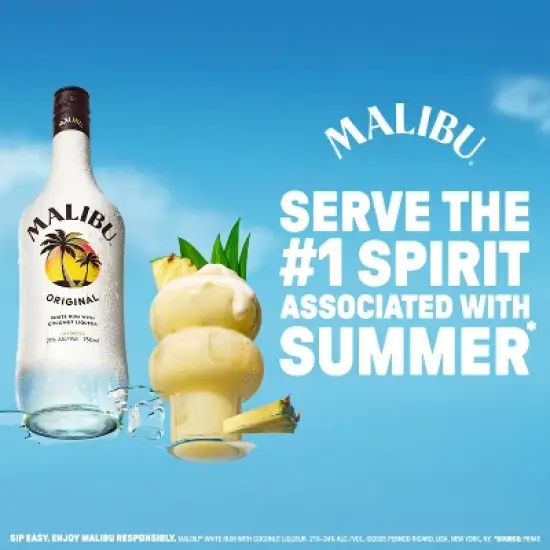 Malibu Coconut Flavored White Rum - 1.75L Bottle image {1}