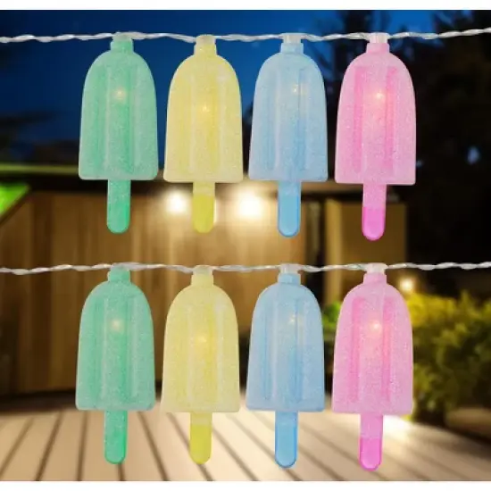 Northlight LED Pastel Ice Pop Indoor Outdoor Patio String Light Set - 4.5' Clear Wire - 10ct image {1}