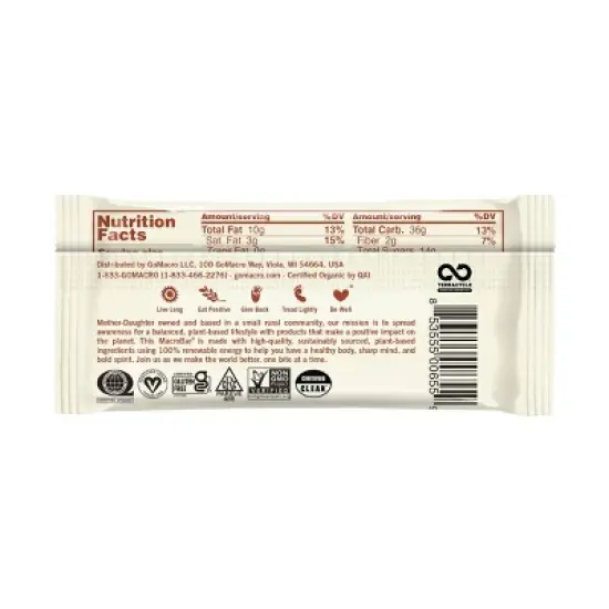 GoMacro&nbsp; Double Chocolate + Peanut Butter Chips MacroBar - 1ct/ 2.3oz image {1}