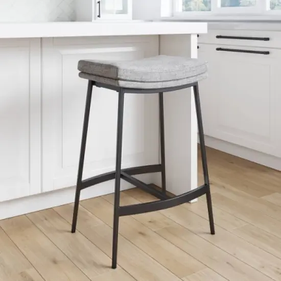 Upholstered Counter Height Metal Barstool - Nathan James image {6}