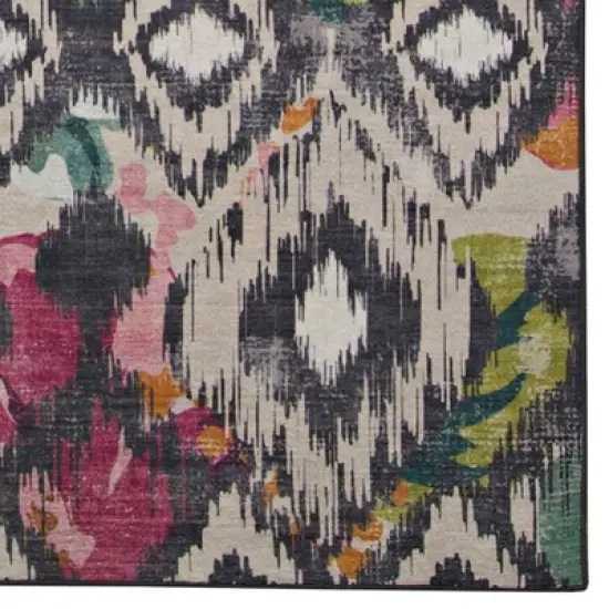 Govan Washable Outdoor Rug Ivory/Charcoal - Linon image {2}