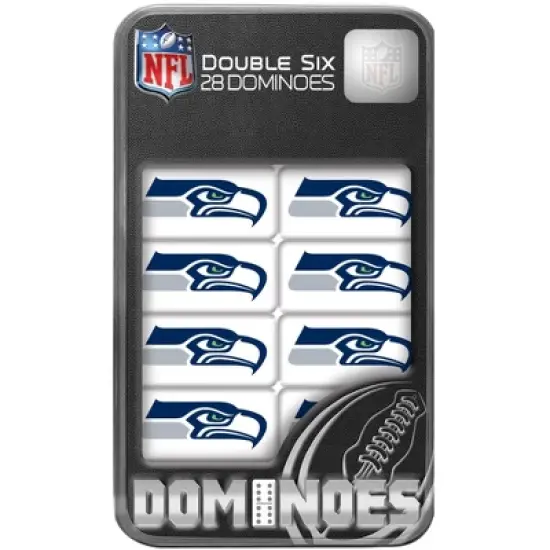 MasterPieces Officially Licensed NFL Seattle Seahawks 28 Piece Dominoes Game for Adults image {1}