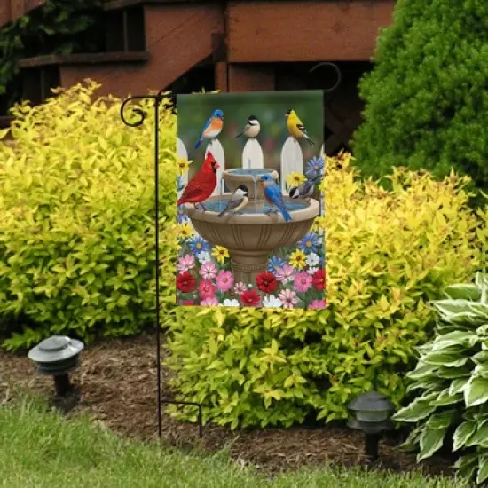Briarwood Lane Spring Garden Flag 18x12.5 For Outdoor Birdbath Gathering Seasonal Garden Flag Flag For Spring Garden Flag Flags For Outside image {3}