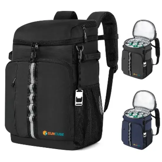 SUN CUBE Waterproof Soft Sided Cooler Backpack, Leakproof Insulated Portable for Camping Beach Travel Hiking Road Trip image {8}