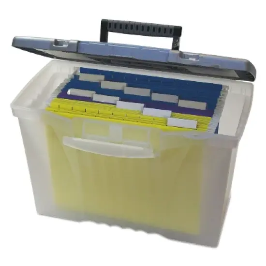 Storex Portable File Storage Box w/Organizer Lid Letter/Legal Clear 61511U01C image {2}