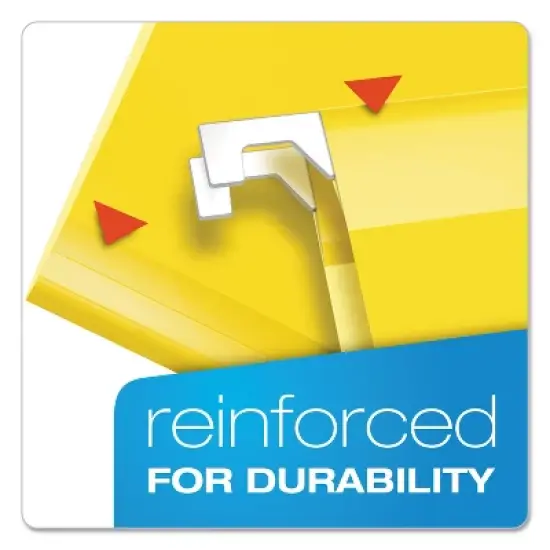 Pendaflex Reinforced Hanging Folders 1/5 Tab Letter Yellow 25/Box 415215YEL image {1}