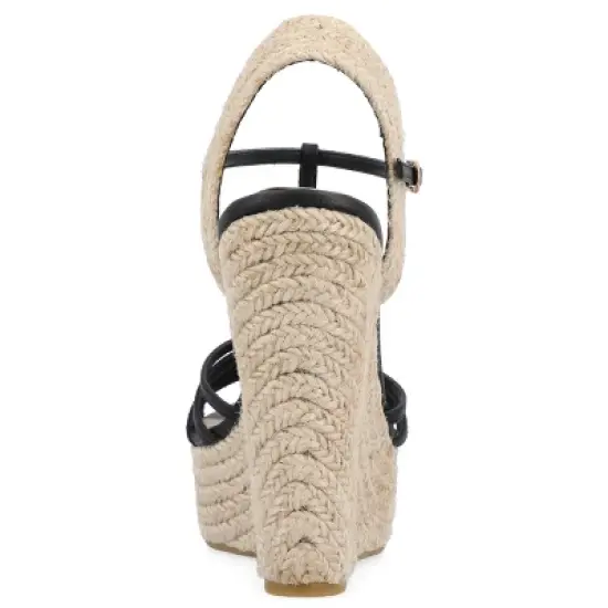Journee Collection Womens Yara Tru Comfort Foam Buckle Espadrille Wedge Sandals image {2}
