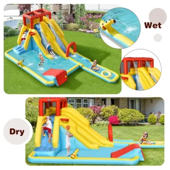 Costway 7 in 1 Inflatable Dual Slide Water Park Climbing Bouncer image {6}