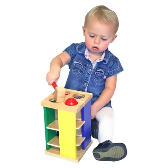 Melissa & Doug Deluxe Pound and Roll Wooden Tower Toy With Hammer image {4}