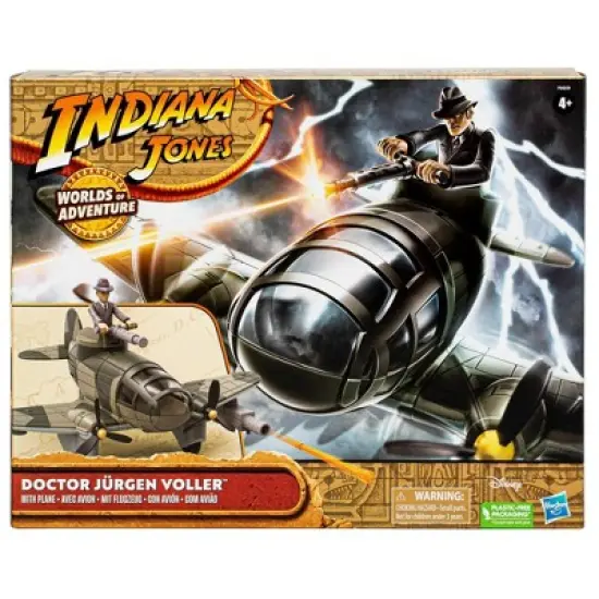 Hasbro Indiana Jones Worlds of Adventure Doctor J&uuml;rgen Voller Action Figure with Plane image {1}