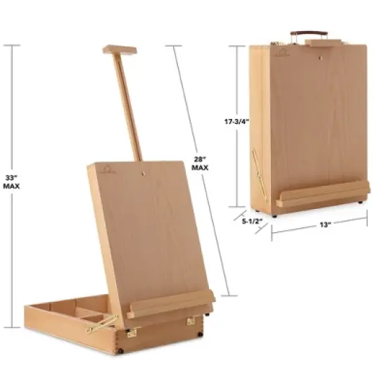 7 Elements Wooden Tabletop Art Easel with Storage Sketchbox image {5}