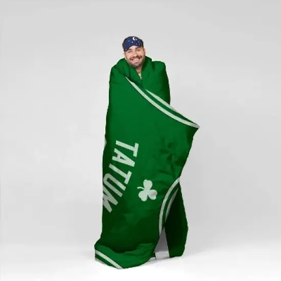 Sleep Squad Boston Celtics Jayson Tatum 60 x 80 Raschel Plush Jersey Blanket image {3}