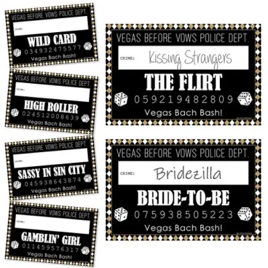 Big Dot of Happiness Vegas Before Vows - Las Vegas Bridal Shower or Bachelorette Party Mug Shots - Photo Booth Props Mugshot Signs - 20 Count image {5}