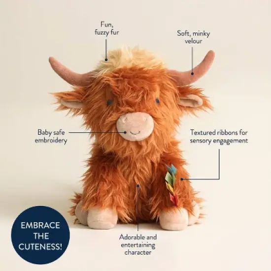 Itzy Ritzy Sweetie Snuggle Plush Stuffed Animal - Highland Cow image {3}