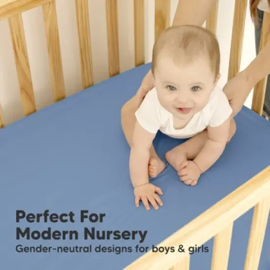 KeaBabies Waterproof Crib Sheets for Boys, Girls, 2pk Baby Fitted Crib Sheet, Waterproof Crib Mattress Protector Sheets image {8}