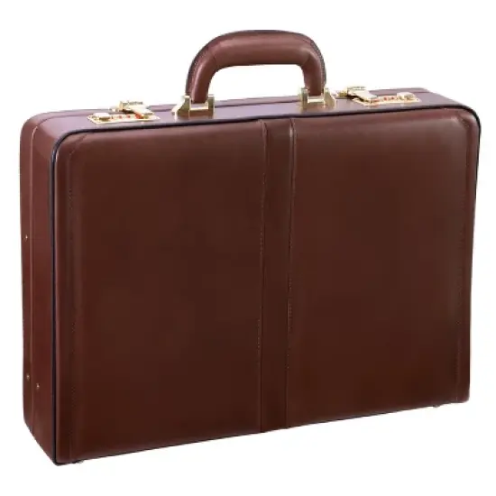 McKlein Reagan Leather 3.  Attache Briefcase - Brown image {1}