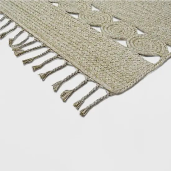 7' x 10' Braided Rectangle Tassels Outdoor Rug Neutral - Opalhouse&trade; image {1}