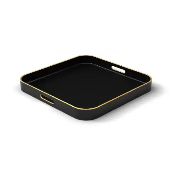 American Atelier Square Tray with Gold Trimming & Handles image {9}