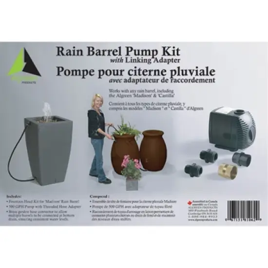 Algreen Rain Water Collection Barrel Drum 500GPH Garden Watering System Pump image {1}