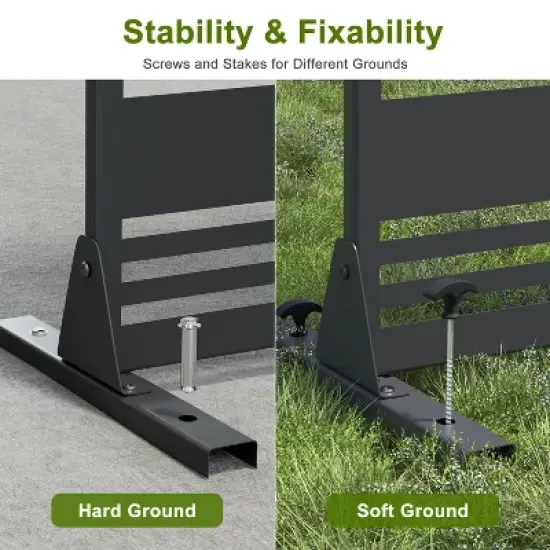 Lirago Galvanized Metal Garden Fence 72 in Outdoor Privacy Screen image {6}