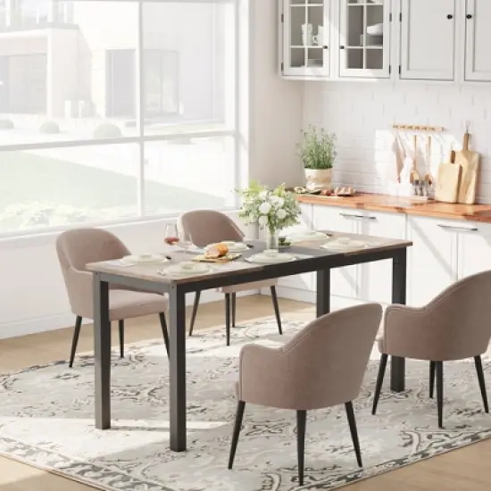 63" Computer Desk with Black Metal Frame, Large Modern Office & Gaming Desk, Sturdy Writing Workstation for Home & Study image {2}