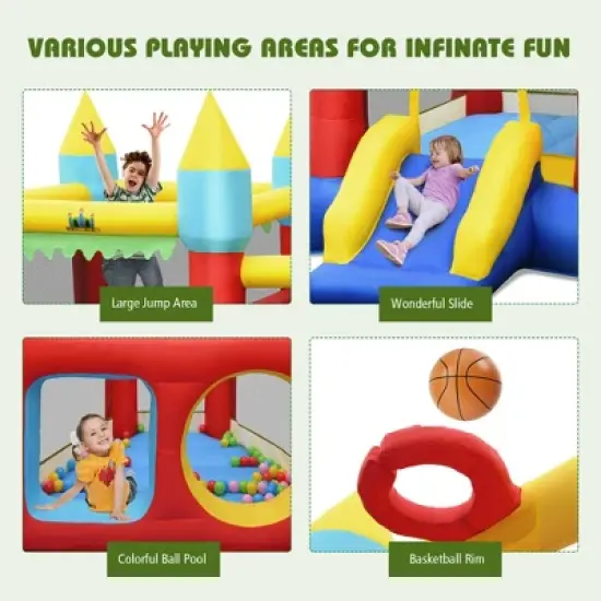 Costway Inflatable Bounce House Slide Jumping Castle Ball Pit Tunnels Without Blower image {8}