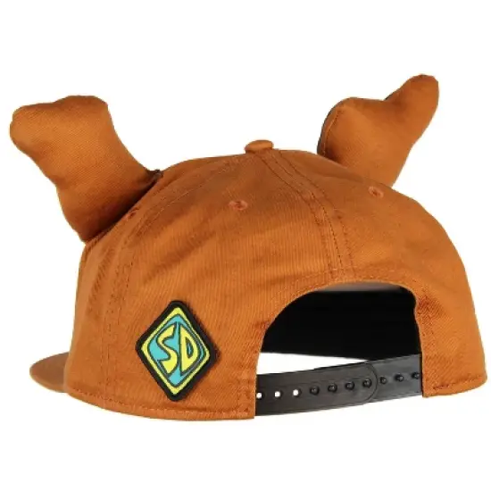 Scooby Doo Embroidered Character Face Adult Adjustable Snapback Hat With 3D Ears Brown image {1}