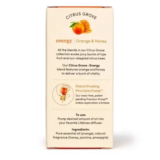 Essential Oil Blend - Citrus Grove: Energy - Lifelines: Aromatic Orange Scent for Aromatherapy, 0.25 Net Wt, Single Pack image {2}