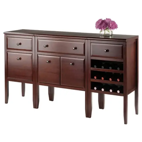 Orleans Modular Buffet with Drawer and Cabinet Wood/Dark Cappuccino - Winsome image {6}