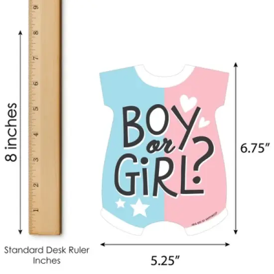 Big Dot of Happiness Baby Gender Reveal - Picture Bingo Cards and Markers - Team Boy or Girl Baby Shower Shaped Bingo Game - Set of 18 image {3}