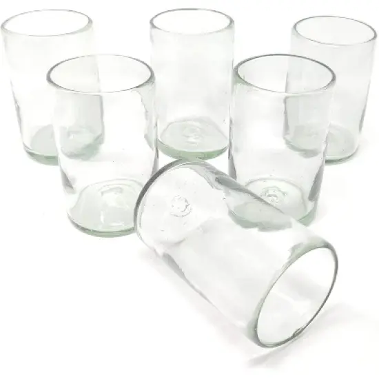 Dos Sue&ntilde;os Mexican Hand Blown  Drinking Glasses - Natural - 14oz - Set of 6 image {9}