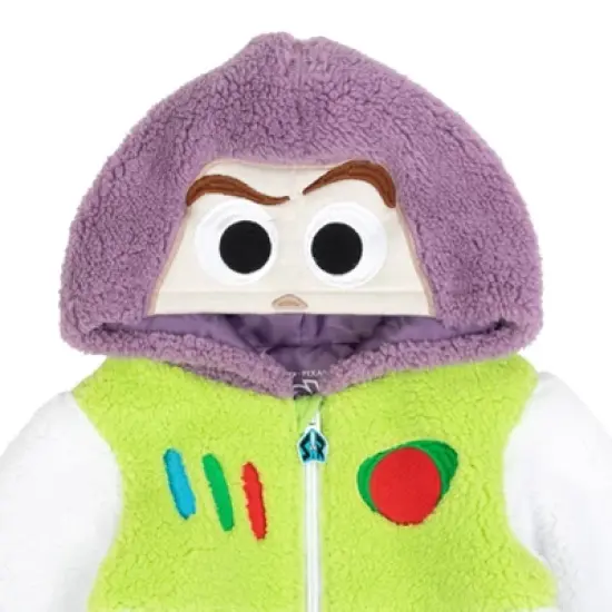 Disney Pixar Toy Story Buzz Lightyear Baby Cozy Faux Shearling Zip Up Cosplay Hoodie Infant to Toddler image {5}