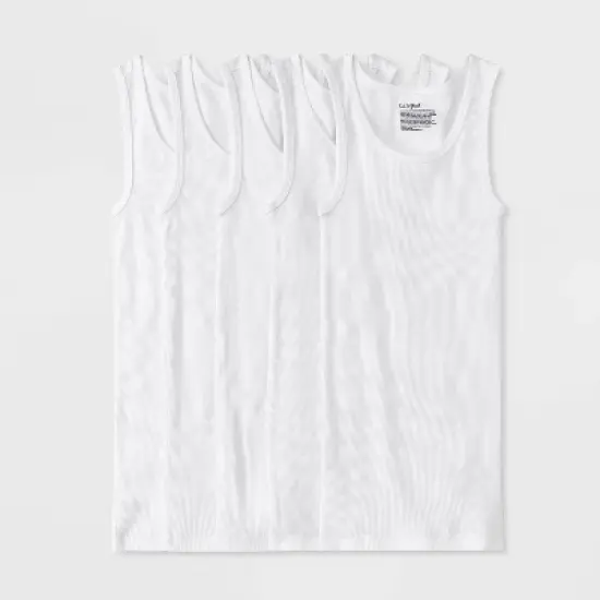 Boys' 5pk Tank Tops - Cat & Jack&trade; White image {4}