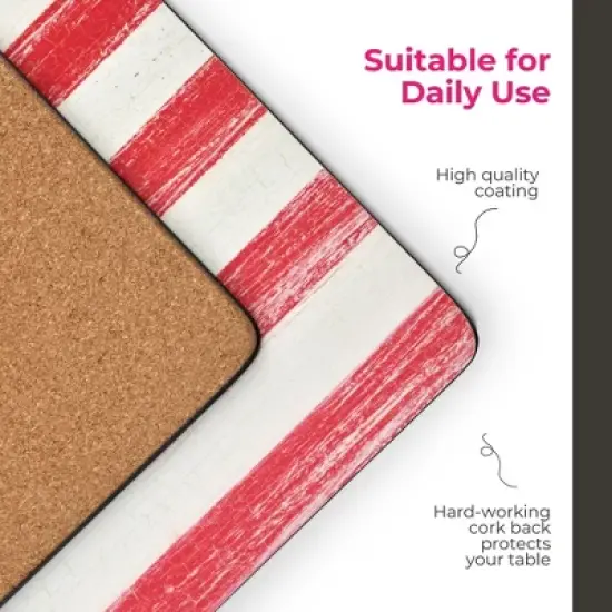 Pimpernel American Flag Placemats - Set of 4 (15.7&rdquo; x 11.7&rdquo;), Cork, Patriotic Design, Easy to Clean, Ideal for Dining - Heat & Stain Resistant image {4}