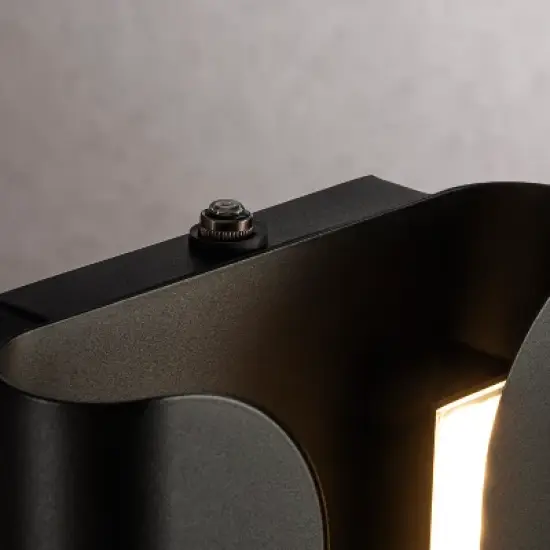 ALOADECOR H15" Matte Black Integrated LED a Wall Sconce with Acrylic Shade Modern Outdoor Wall Light with Dusk to Dawn Sensor for Garage (2 Pack) image {9}