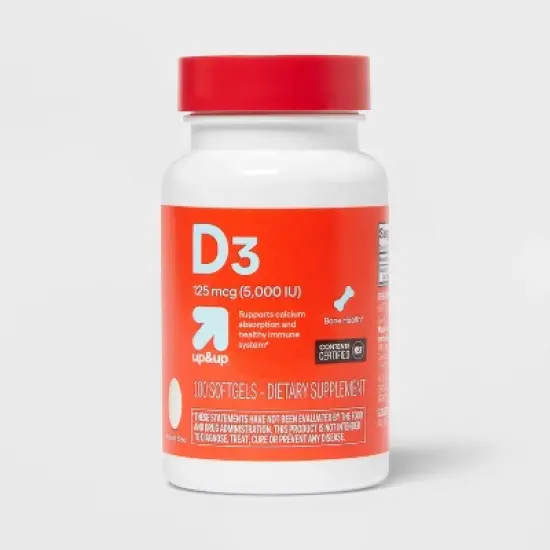 Vitamin D3 125 mcg (5000 IU) Softgels - up&up&trade; image {4}
