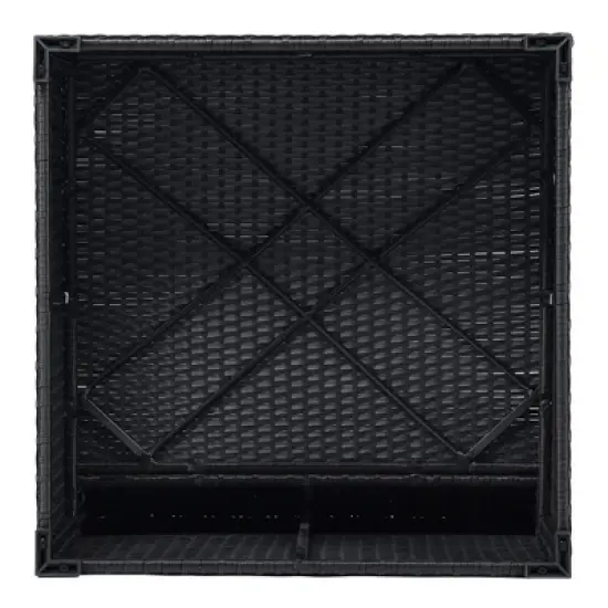 5pc Wicker Patio Conversation Set with Cushions - Black/Beige - GODEER image {13}