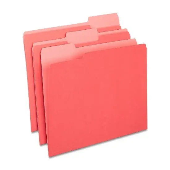MyOfficeInnovations Colored Top-Tab File Folders 3 Tab Red Letter Size 24/Pack 659791 image {5}