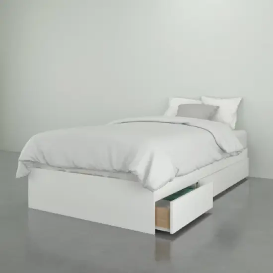 3 Drawer Storage Platform Bed White - Nexera image {6}