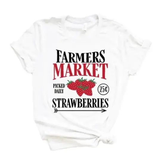 Simply Sage Market Women's Farmers Market Strawberries Short Sleeve Graphic Tee image {3}