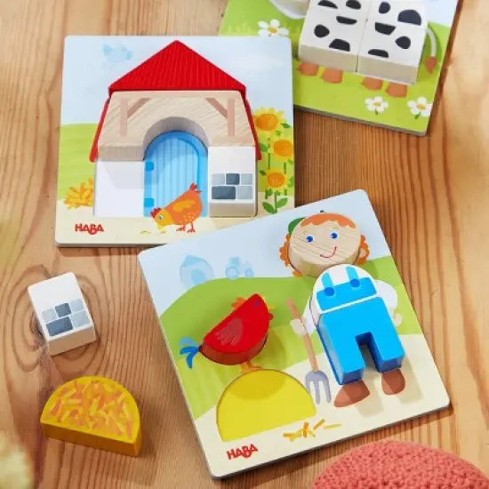 HABA On the Farm Beginner Pattern Blocks Puzzle - Ages 18 Months + image {3}