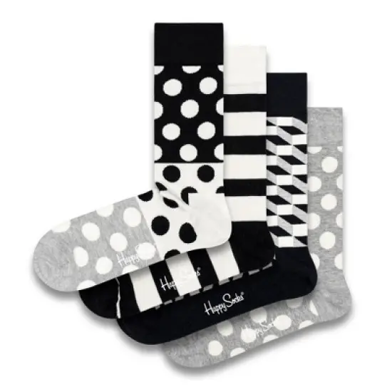 Happy Socks Adult 4pk Black & White Socks Gift Set image {6}