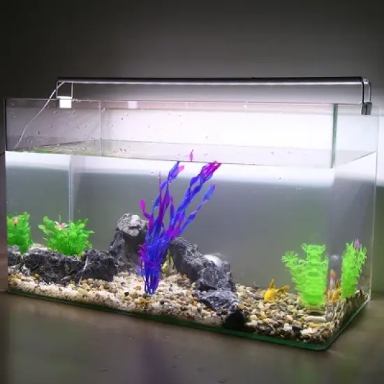 Unique Bargains Plastic Artificial Water Plants Aquarium Decorations Grass Purple 12.2" Height 1 Pc image {1}