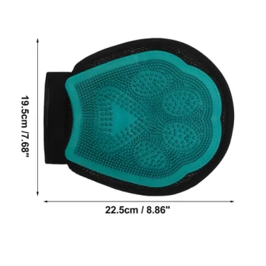 Unique Bargains Double-Sided Pet Grooming Glove Green 1 Pc image {1}