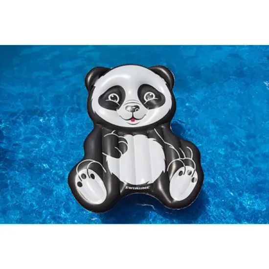 Swimline 71" Inflatable Panda 1-Person Swimming Pool Float - Black/White image {2}