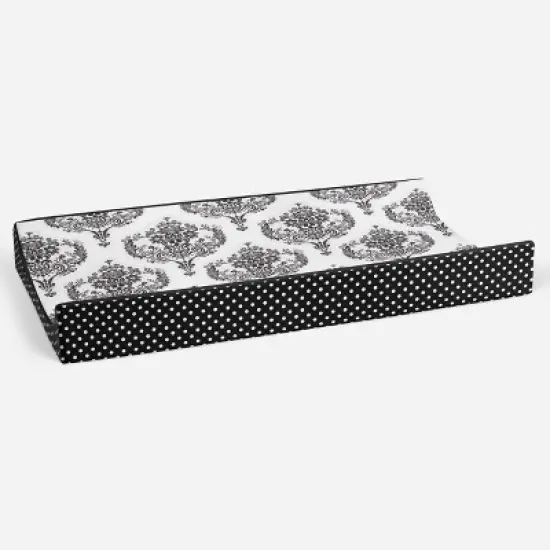 Bacati - Classic Damask White/Black changing Pad Cover image {3}